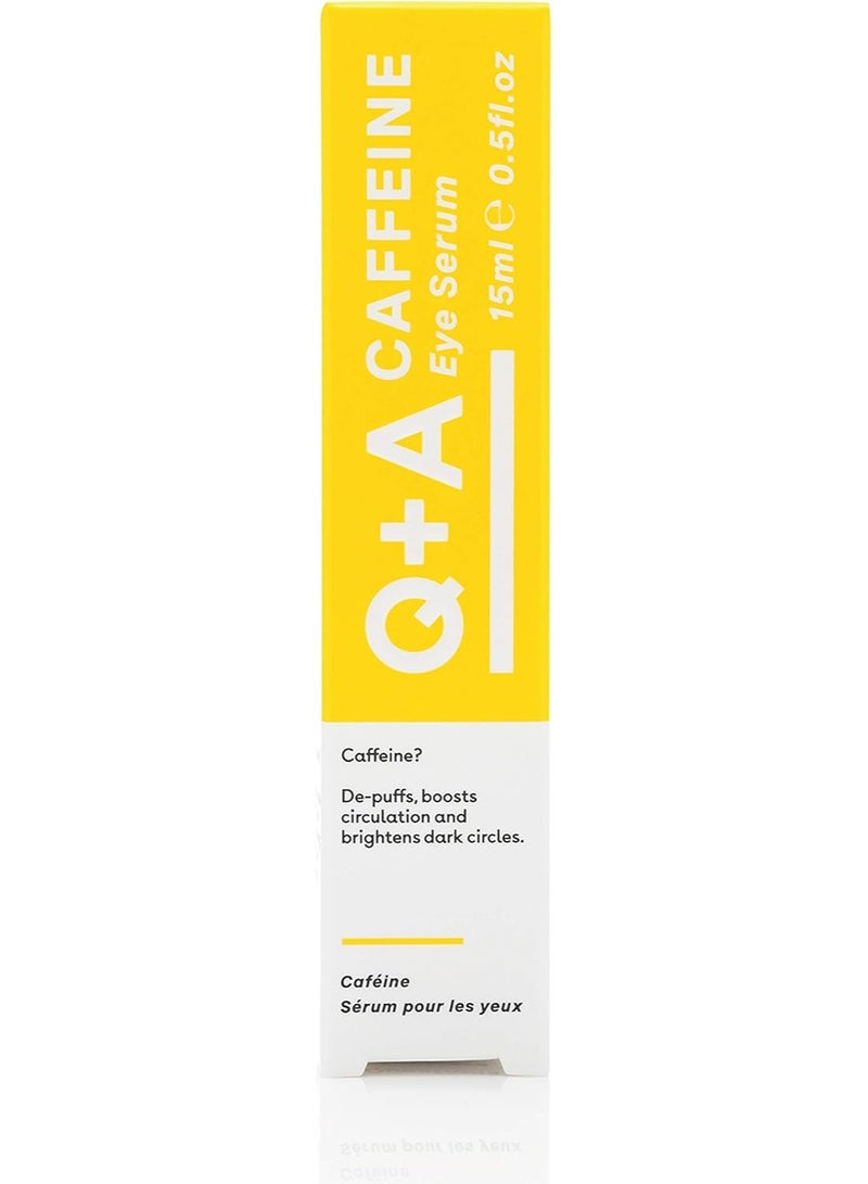 Q+A Caffeine Eye Serum | 15 ml | De-puffs, Boosts Circulation & Brightens Dark Circles | Infused with Caffeine, Green Tea & Pomegranate Extract | Ideal for Sensitive Skin - Image 2